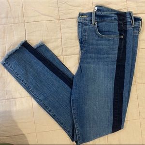 Loft high waist skinny - stripe & chewed hem